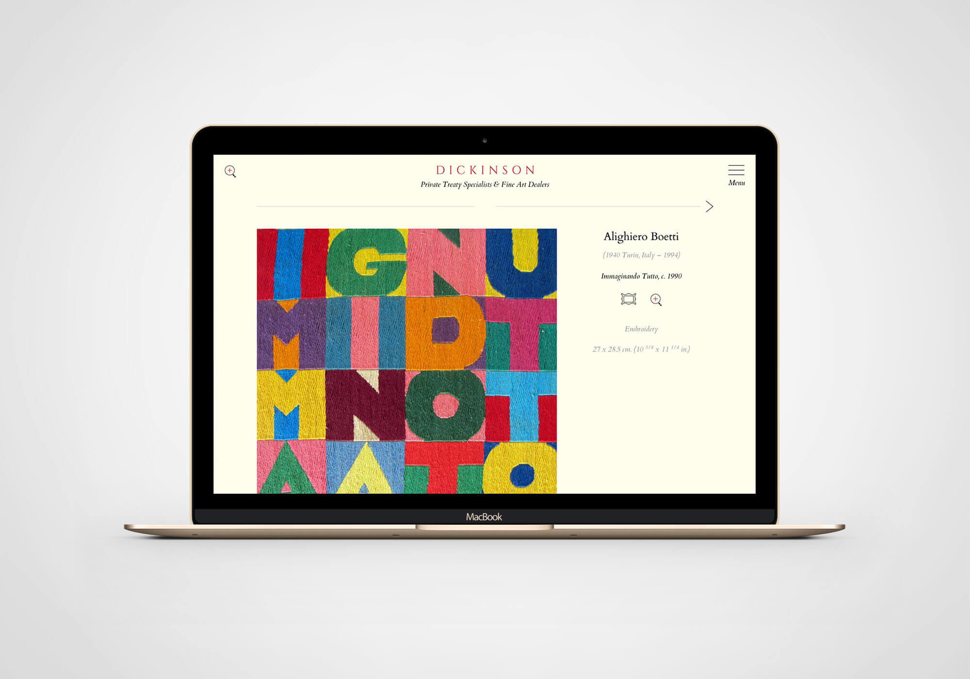 A bespoke art gallery website design for one of the world’s foremost fine art dealers and private treaty specialists