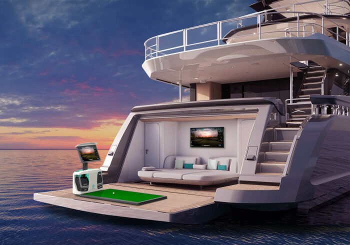 Luxury product branding for the world’s first superyacht  golf entertainment system
